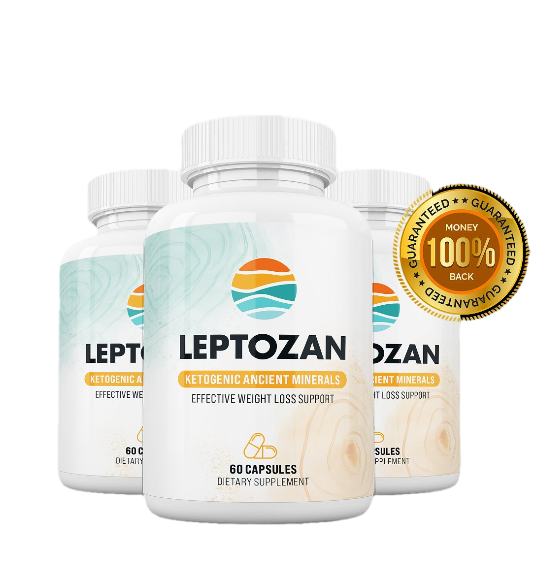Leptozan 3-bottle supply with 90-day money-back guarantee